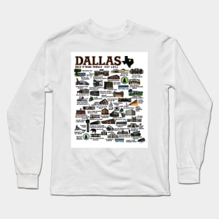 Dallas Texas Map Long Sleeve T-Shirt